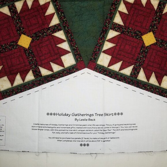 Leslie Beck Holiday Gatherings Tree Skirt & Stocking ONE PANEL Christmas fabric - Picture 4 of 7